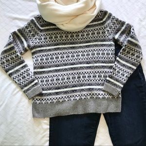 J. Crew Factory Patterned Crew Neck Sweater